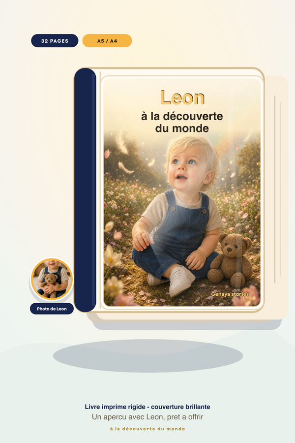 À la découverte du monde – Livre illustré personnalisé