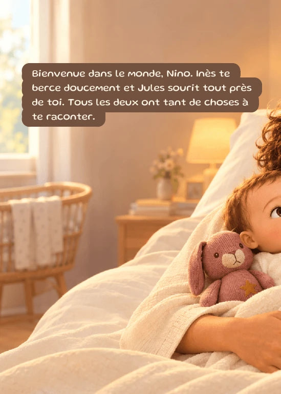 Première page de l’aperçu Bienvenue dans le monde de Nino. Personnages de démonstration fictifs.