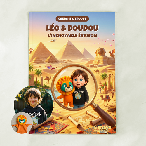 Livre cherche et trouve personnalisé - L'incroyable évasion de Doudou