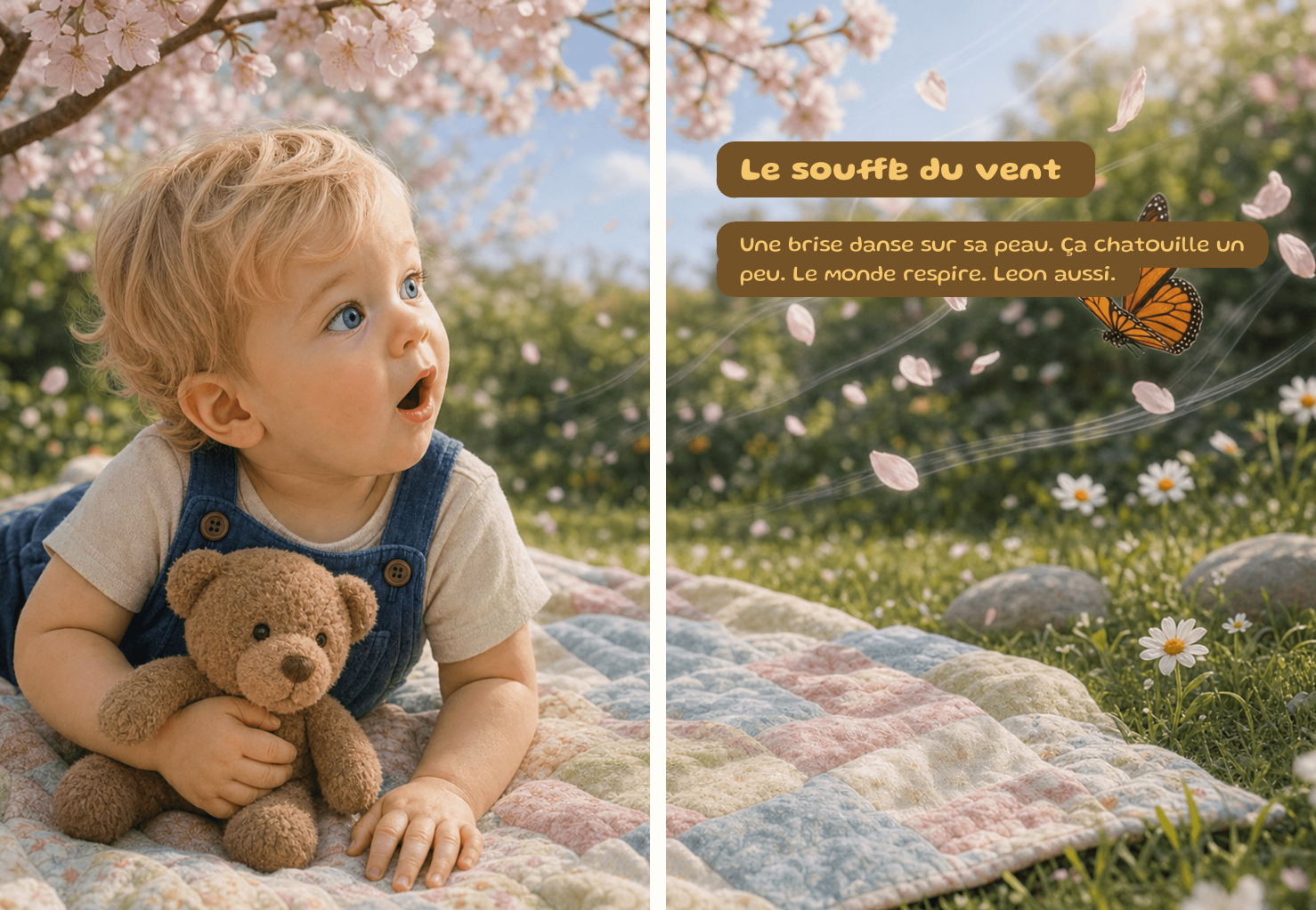 Deuxieme double page interieure du livre personnalise A la decouverte du monde