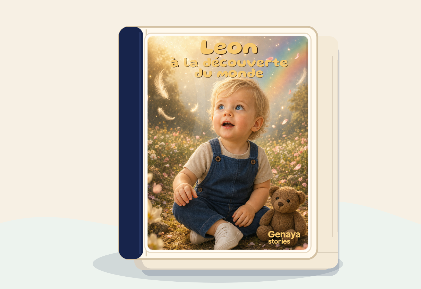 Mockup du livre imprime A la decouverte du monde avec couverture personnalisee