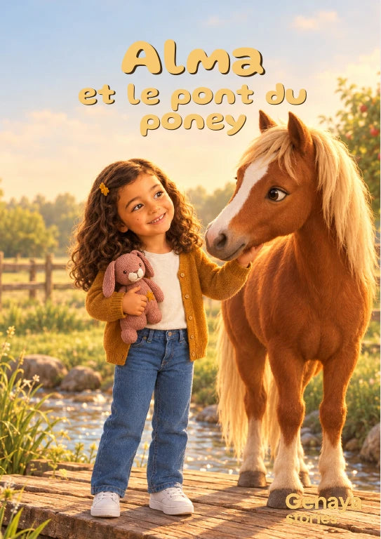 Couverture de l’aperçu Alma et le pont du poney. Personnages de démonstration fictifs.