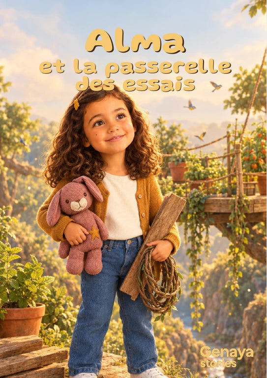 Couverture de l’aperçu Alma et la passerelle des essais. Personnages de démonstration fictifs.