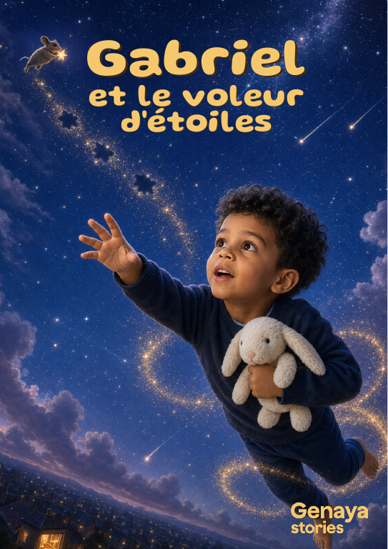 Deuxieme double page interieure du livre personnalise Le voleur d'etoiles