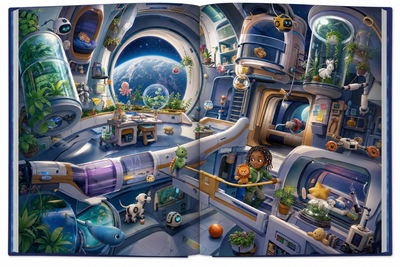 Deuxieme double page interieure du livre personnalise L'incroyable evasion de Doudou