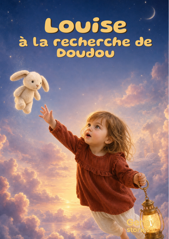 Double page interieure du livre personnalise A la recherche de Doudou