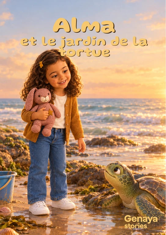 Couverture de l’aperçu Alma et le jardin de la tortue. Personnages de démonstration fictifs.