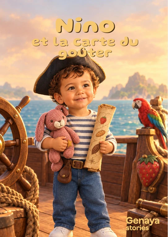 Couverture de l’aperçu Nino et la carte du goûter. Personnages de démonstration fictifs.